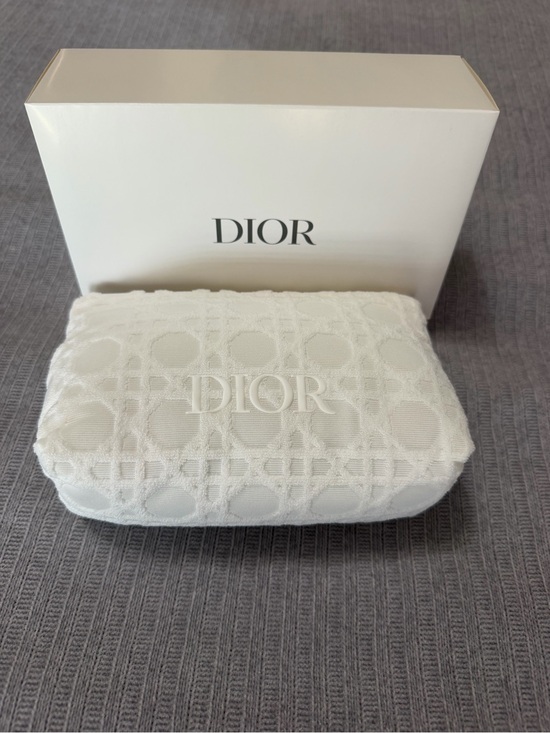 Dior Handbags - Dior White Cannage Quilted Pouch new